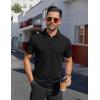 COOFANDY Men’s Polo Shirts Short Sleeve Moisture Wicking Golf Shirt Fashion Casual Collared T-Shirt(Black)
