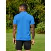 COOFANDY Men’s Polo Shirts Short Sleeve Moisture Wicking Golf Shirt Fashion Casual Collared T-Shirt(Blue)