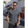 COOFANDY Men’s Polo Shirts Short Sleeve Moisture Wicking Golf Shirt Fashion Casual Collared T-Shirt(Dark Grey)