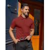 COOFANDY Men’s Polo Shirts Short Sleeve Moisture Wicking Golf Shirt Fashion Casual Collared T-Shirt(Wine Red)