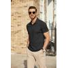 COOFANDY Men’s Polo Shirts Short Sleeve Pique Jersey Golf Shirt Casual Summer Collared T-Shirts(A-black)