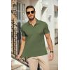 COOFANDY Men’s Polo Shirts Short Sleeve Pique Jersey Golf Shirt Casual Summer Collared T-Shirts(Army Green)