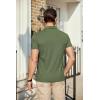 COOFANDY Men’s Polo Shirts Short Sleeve Pique Jersey Golf Shirt Casual Summer Collared T-Shirts(Army Green)
