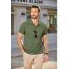 COOFANDY Men’s Polo Shirts Short Sleeve Pique Jersey Golf Shirt Casual Summer Collared T-Shirts(Army Green)