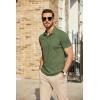 COOFANDY Men’s Polo Shirts Short Sleeve Pique Jersey Golf Shirt Casual Summer Collared T-Shirts(Army Green)
