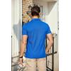 COOFANDY Men’s Polo Shirts Short Sleeve Pique Jersey Golf Shirt Casual Summer Collared T-Shirts(Blue)
