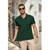 COOFANDY Men’s Polo Shirts Short Sleeve Pique Jersey Golf Shirt Casual Summer Collared T-Shirts(Dark Green)