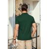 COOFANDY Men’s Polo Shirts Short Sleeve Pique Jersey Golf Shirt Casual Summer Collared T-Shirts(Dark Green)