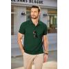 COOFANDY Men’s Polo Shirts Short Sleeve Pique Jersey Golf Shirt Casual Summer Collared T-Shirts(Dark Green)