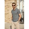 COOFANDY Men’s Polo Shirts Short Sleeve Pique Jersey Golf Shirt Casual Summer Collared T-Shirts(Dark Grey)