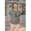 COOFANDY Men’s Polo Shirts Short Sleeve Pique Jersey Golf Shirt Casual Summer Collared T-Shirts(Dark Grey)