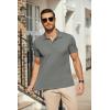 COOFANDY Men’s Polo Shirts Short Sleeve Pique Jersey Golf Shirt Casual Summer Collared T-Shirts(Dark Grey)