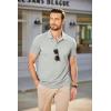 COOFANDY Men’s Polo Shirts Short Sleeve Pique Jersey Golf Shirt Casual Summer Collared T-Shirts(Light Grey)