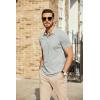 COOFANDY Men’s Polo Shirts Short Sleeve Pique Jersey Golf Shirt Casual Summer Collared T-Shirts(Light Grey)
