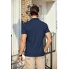 COOFANDY Men’s Polo Shirts Short Sleeve Pique Jersey Golf Shirt Casual Summer Collared T-Shirts(Navy Blue)
