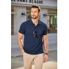 COOFANDY Men’s Polo Shirts Short Sleeve Pique Jersey Golf Shirt Casual Summer Collared T-Shirts(Navy Blue)