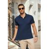 COOFANDY Men’s Polo Shirts Short Sleeve Pique Jersey Golf Shirt Casual Summer Collared T-Shirts(Navy Blue)