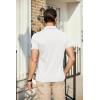 COOFANDY Men’s Polo Shirts Short Sleeve Pique Jersey Golf Shirt Casual Summer Collared T-Shirts(White)