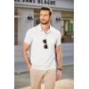COOFANDY Men’s Polo Shirts Short Sleeve Pique Jersey Golf Shirt Casual Summer Collared T-Shirts(White)