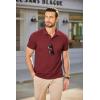 COOFANDY Men’s Polo Shirts Short Sleeve Pique Jersey Golf Shirt Casual Summer Collared T-Shirts(Wine Red)