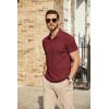 COOFANDY Men’s Polo Shirts Short Sleeve Pique Jersey Golf Shirt Casual Summer Collared T-Shirts(Wine Red)