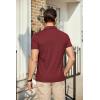 COOFANDY Men’s Polo Shirts Short Sleeve Pique Jersey Golf Shirt Casual Summer Collared T-Shirts(Wine Red)