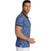COOFANDY Men’s Polo Shirts Short Sleeve Print Performance Golf Shirts Fashion Casual Beach Collared T-Shirts(Blue Leaf)