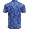 COOFANDY Men’s Polo Shirts Short Sleeve Print Performance Golf Shirts Fashion Casual Beach Collared T-Shirts(Floral Gray Blue)