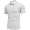 COOFANDY Men’s Polo Shirts Short Sleeve Print Performance Golf Shirts Fashion Casual Beach Collared T-Shirts(Geometric (White & Black))