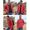 COOFANDY Mens Puffer Jacket Packable Lightweight Jackets Winter Coat Windproof Zipper Down Jacket(Dark Red)