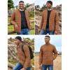 COOFANDY Mens Puffer Jacket Packable Lightweight Jackets Winter Coat Windproof Zipper Down Jacket(Light Brown)