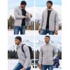 COOFANDY Mens Puffer Jacket Packable Lightweight Jackets Winter Coat Windproof Zipper Down Jacket(Light Grey)