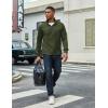 COOFANDY Men’s Quarter Zip Pullover Lightweight Textured T-Shirts Long Sleeve Casual Mock Neck Polo Shirts(Army Green)