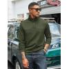 COOFANDY Men’s Quarter Zip Pullover Lightweight Textured T-Shirts Long Sleeve Casual Mock Neck Polo Shirts(Army Green)
