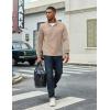COOFANDY Men’s Quarter Zip Pullover Lightweight Textured T-Shirts Long Sleeve Casual Mock Neck Polo Shirts(Khaki)
