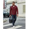 COOFANDY Men’s Quarter Zip Pullover Lightweight Textured T-Shirts Long Sleeve Casual Mock Neck Polo Shirts(Wine Red)