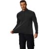 COOFANDY Men’s Quarter Zip Pullover Long Sleeve Sweatshirt 1/4 Zip Golf Shirt Winter Fleece Lined Thermal Pullover(Black)