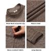 COOFANDY Men’s Quarter Zip Pullover Long Sleeve Sweatshirt 1/4 Zip Golf Shirt Winter Fleece Lined Thermal Pullover(Brown)