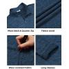 COOFANDY Men’s Quarter Zip Pullover Long Sleeve Sweatshirt 1/4 Zip Golf Shirt Winter Fleece Lined Thermal Pullover(Dark Blue)