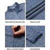 COOFANDY Men’s Quarter Zip Pullover Long Sleeve Sweatshirt 1/4 Zip Golf Shirt Winter Fleece Lined Thermal Pullover(Gray Blue)