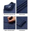 COOFANDY Men’s Quarter Zip Pullover Long Sleeve Sweatshirt 1/4 Zip Golf Shirt Winter Fleece Lined Thermal Pullover(Navy Blue)