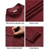COOFANDY Men’s Quarter Zip Pullover Long Sleeve Sweatshirt 1/4 Zip Golf Shirt Winter Fleece Lined Thermal Pullover(Wine Red)