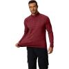 COOFANDY Men’s Quarter Zip Pullover Long Sleeve Sweatshirt 1/4 Zip Golf Shirt Winter Fleece Lined Thermal Pullover(Wine Red)