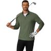 COOFANDY Men’s Quarter Zip Pullover Mock Neck Golf Shirts Casual Long Sleeve Shirt(Army Green)