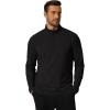 COOFANDY Men’s Quarter Zip Pullover Mock Neck Golf Shirts Casual Long Sleeve Shirt(Black)