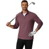 COOFANDY Men’s Quarter Zip Pullover Mock Neck Golf Shirts Casual Long Sleeve Shirt(Dark Red)