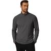 COOFANDY Men’s Quarter Zip Pullover Mock Neck Golf Shirts Casual Long Sleeve Shirt(Grey)