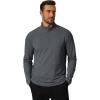 COOFANDY Men’s Quarter Zip Pullover Mock Neck Golf Shirts Casual Long Sleeve Shirt(Light Grey)