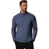 COOFANDY Men’s Quarter Zip Pullover Mock Neck Golf Shirts Casual Long Sleeve Shirt(Midnight Blue)