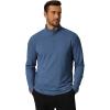 COOFANDY Men’s Quarter Zip Pullover Mock Neck Golf Shirts Casual Long Sleeve Shirt(Navy)